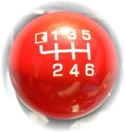 Queer4Cars Red Pool Ball Shifter Knob Logo